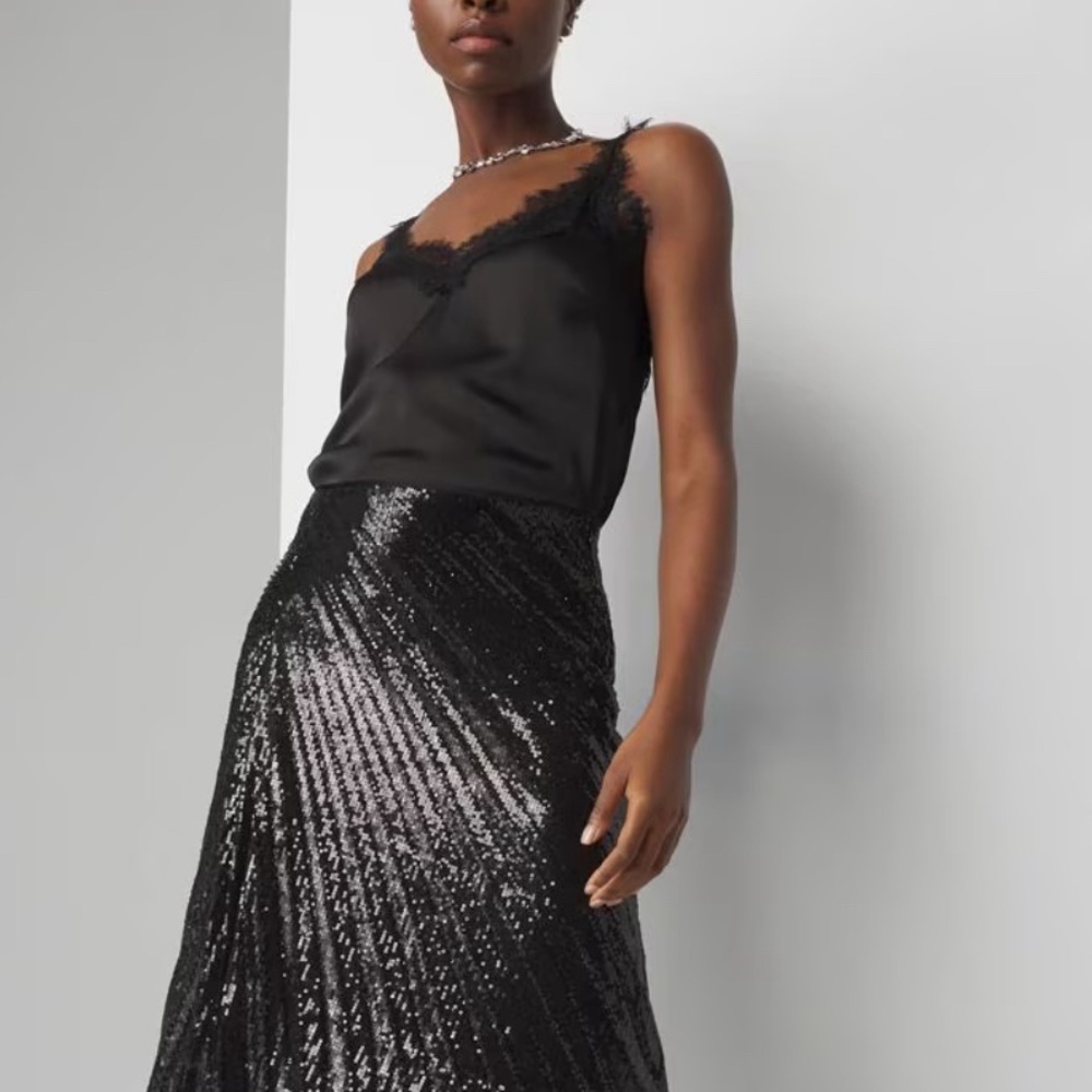 VERA SWANG SIMPLY SEQUIN PLEATED SKIRT